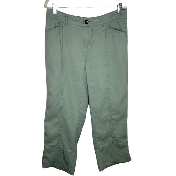 Blue Earth Lyocell & Linen Blend Capri Light Blue-Green Teal Pants Size 6 - Picture 1 of 8